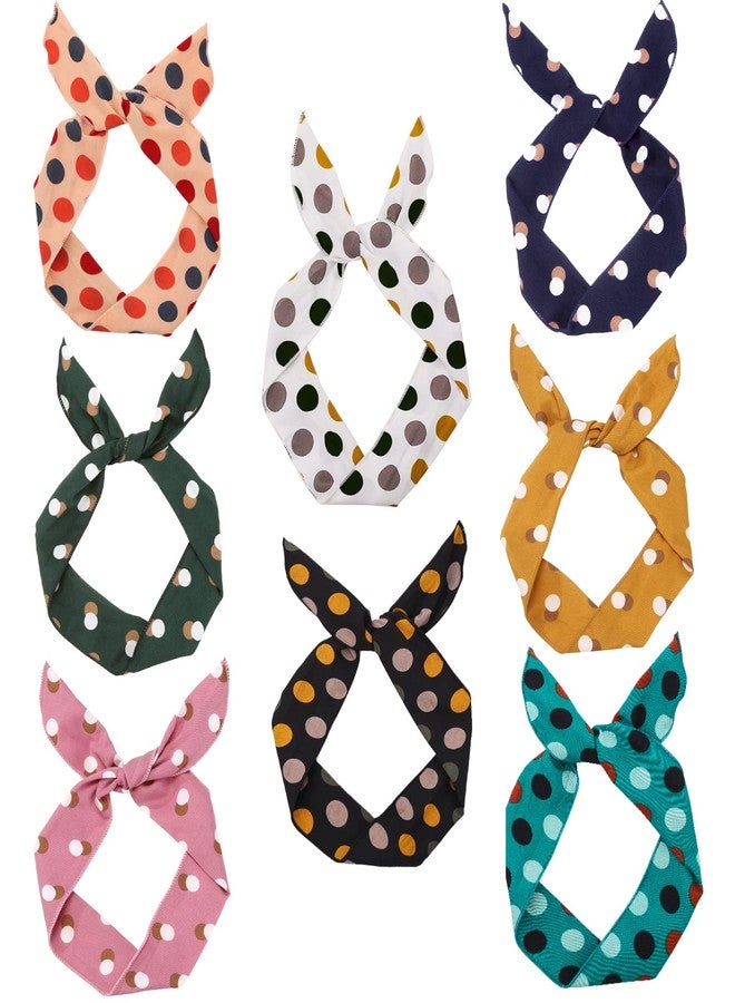 ONEYE Wire Headbands for Women - Dot Twist Bow, Bunny Ears Headband, Fashion Wire Headwraps for Hair Bands, Holders & Accessories for Workout, Yoga, Running - Pack of 8 - Image 1